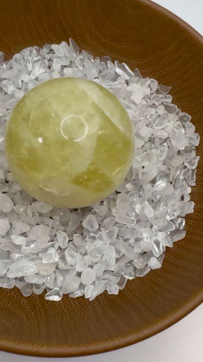 天然シトリン スフィア 5.1cm 水晶さざれ石付き【金運・財運・浄化・天然石】