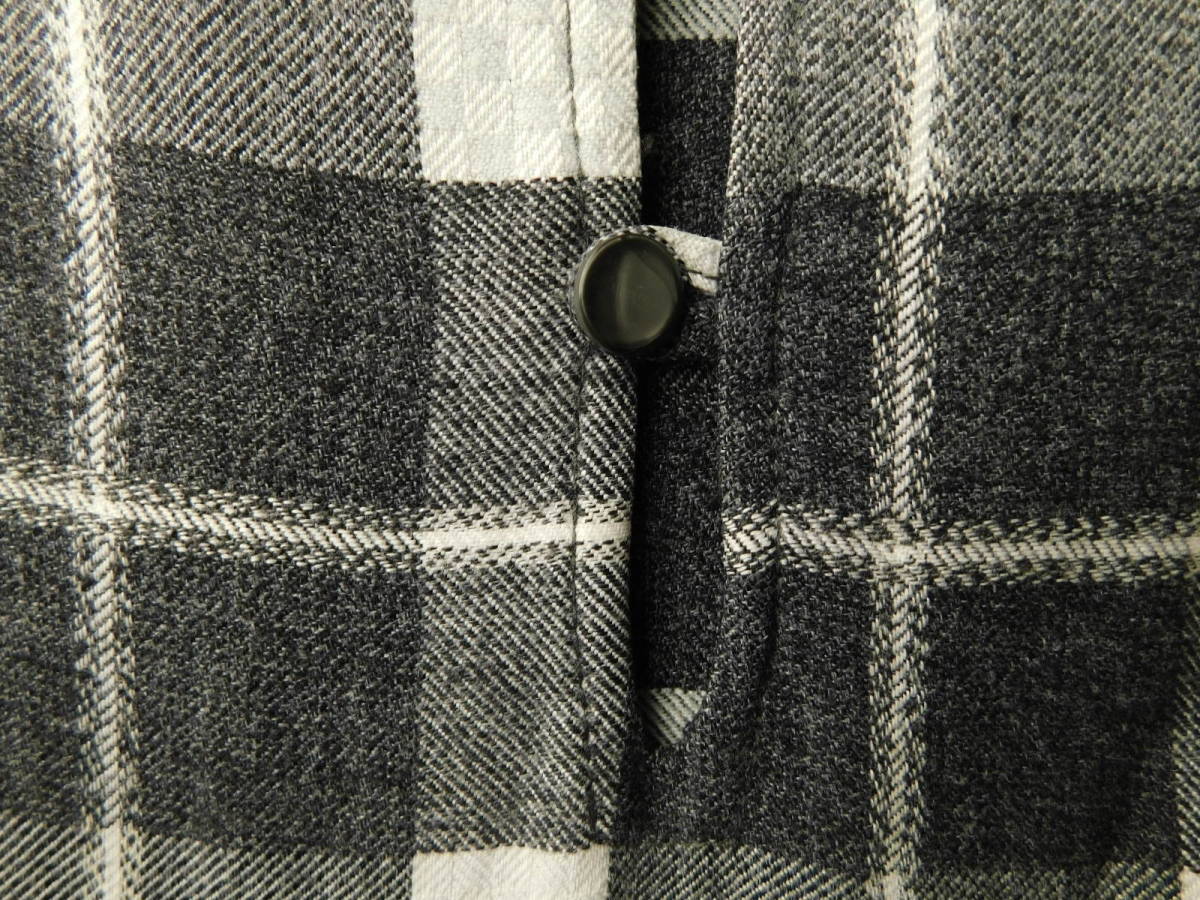 50s Vintage SIRGUY Saga i pull over rayon shirt check pattern S gray charcoal rockabilly SIR GUY