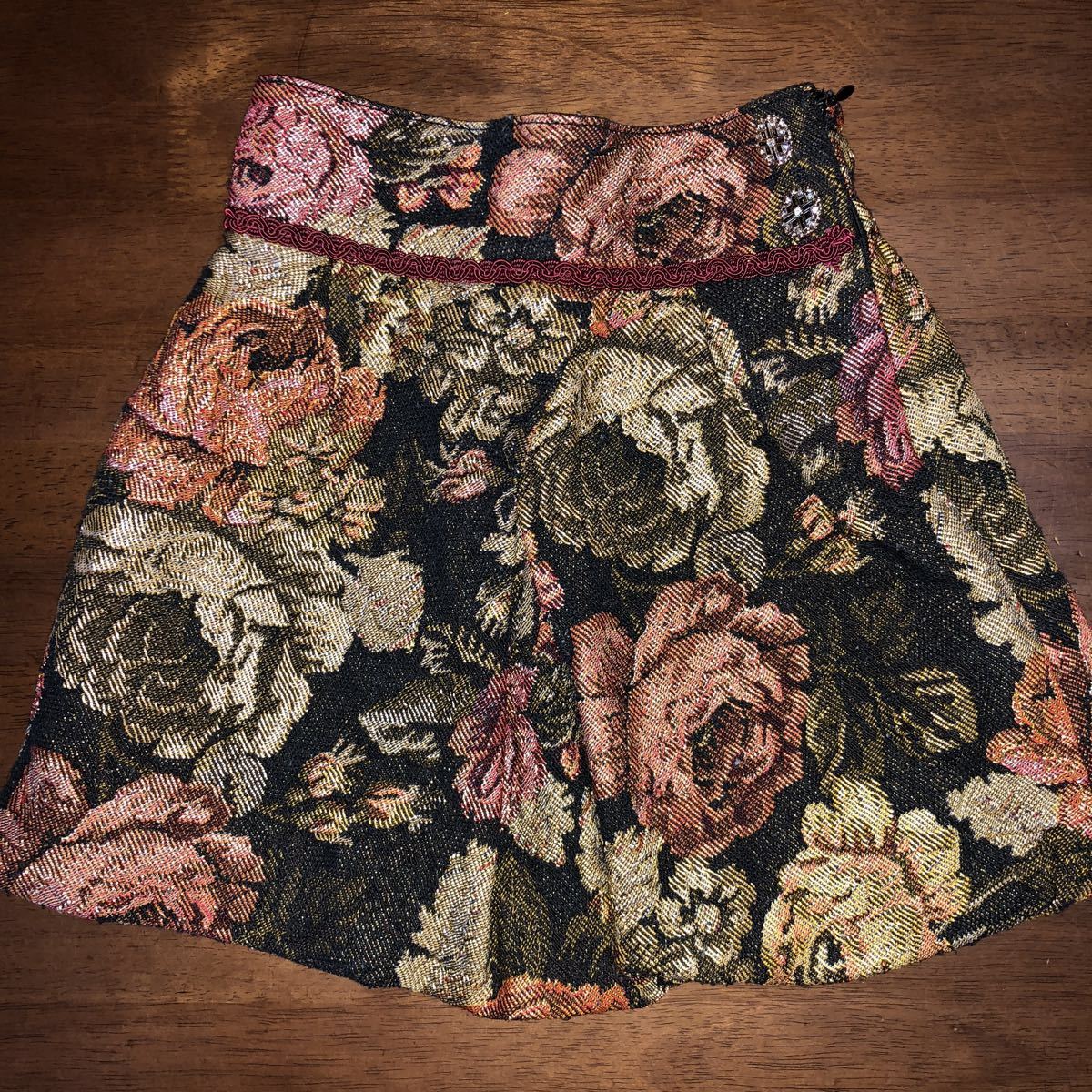 【ANNA SUI mini／アナスイミニ】 ミニスカート フレアースカート 110㎝ 中古 ゴブラン織り風 上品