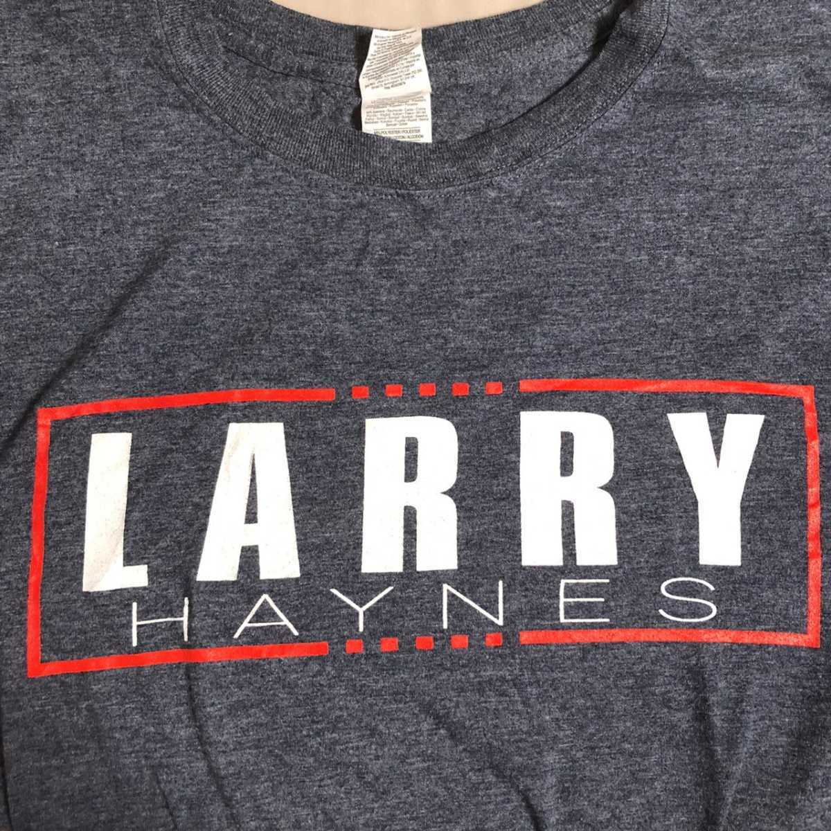 GILDAN Tシャツ LARRY HAYNES ロゴ 人物画 ダークグレー