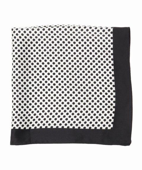  tag equipped [IENA Iena buy ]CITRUS citrus silk material MINI dot scarf black × white bag also OK black white 