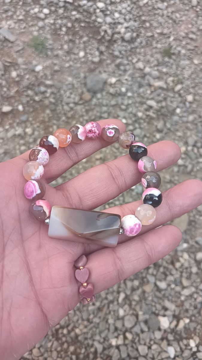 タイムセール 天然石ブレスレット パワーストーンブレスレット 開運 花瑪瑙 ピンク アゲート 定価5900円