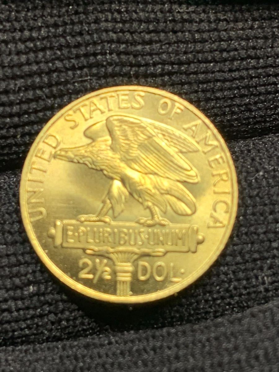 Ωアメリカ 1915年銘 パナマ・パシフィック2.5ドル 検）古銭硬貨貨幣金貨系 レア記念 メダル 復刻レプリカコイン オメガ　つ14_画像5
