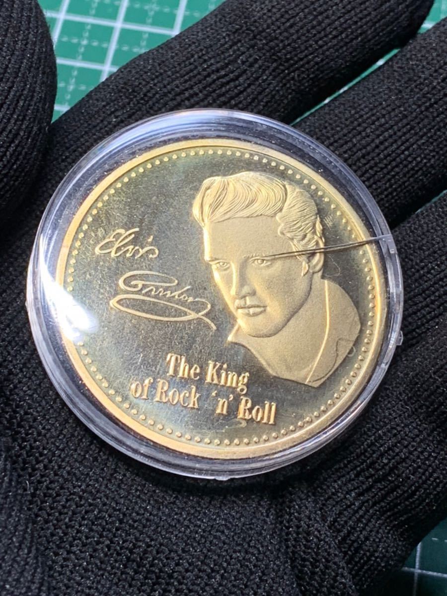 Ωエルビス・プレスリー Elvis Presley 24KP 1oz 1オンス ロック アメリカ検）古銭硬貨貨幣金貨系 レア記念 メダル オメガコイン g26_画像4