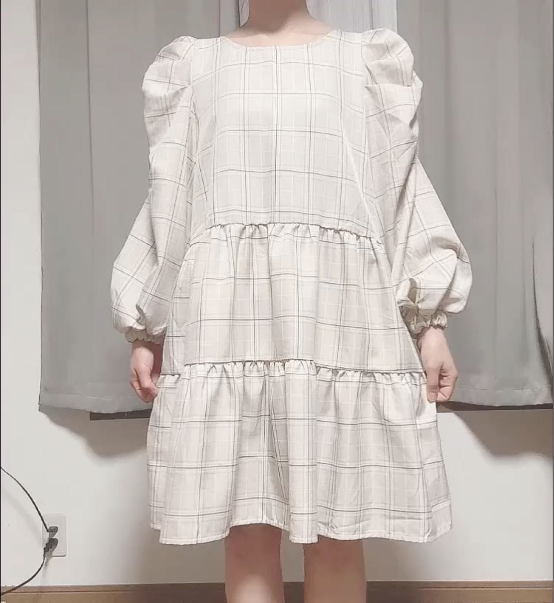 M ドレス ワンピース 可愛い おしゃれ チェック柄