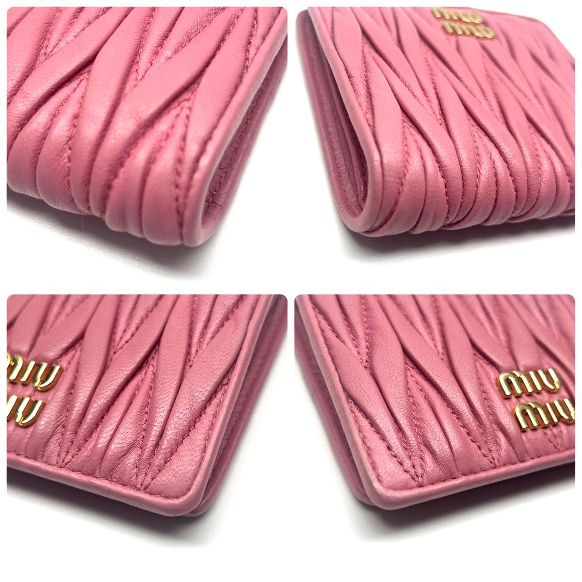 美品・現行 miumiu ミュウミュウ マテラッセ 2つ折り財布 美品・現行 miumiu ミュウミュウ マテラッセ 2つ折り財布