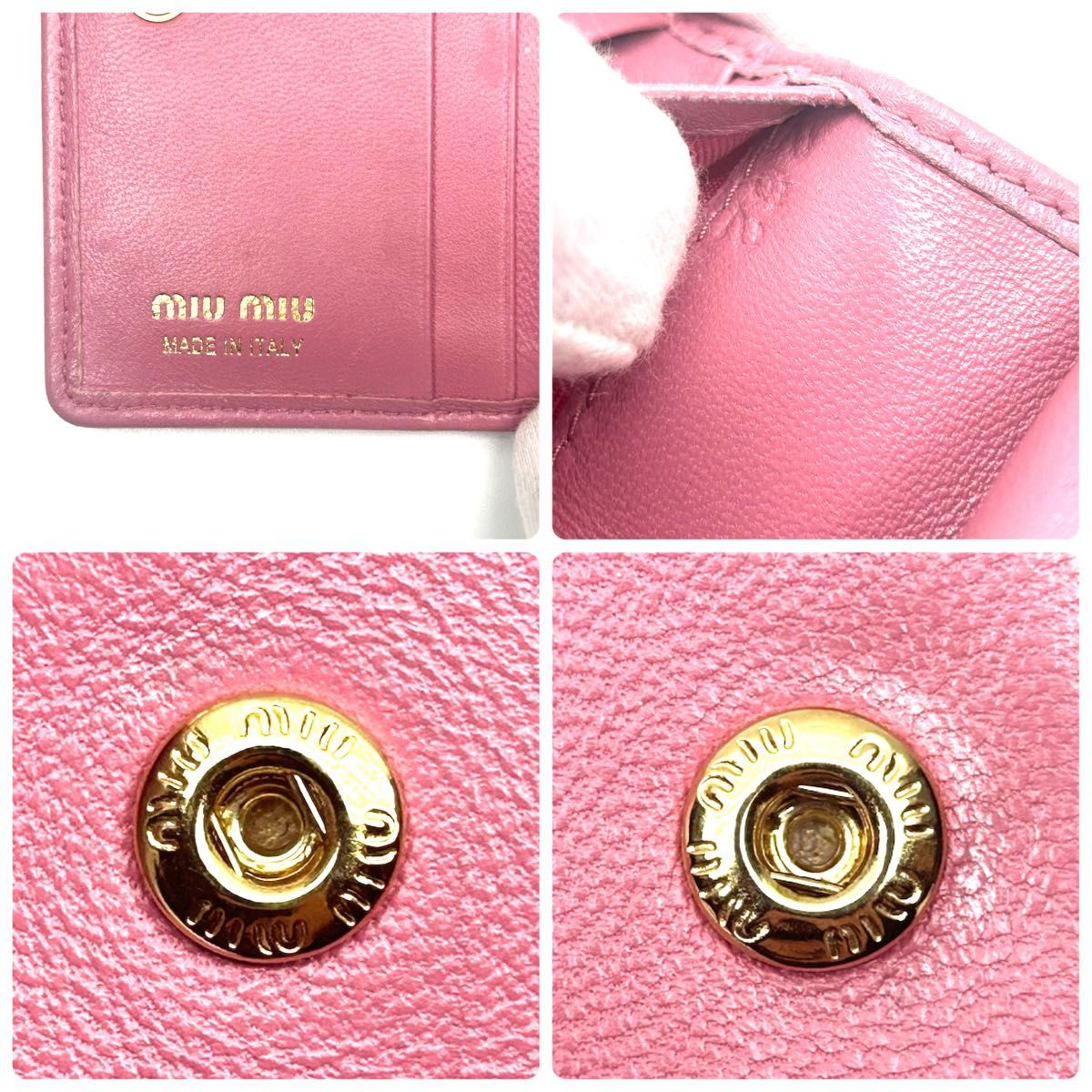 美品・現行 miumiu ミュウミュウ マテラッセ 2つ折り財布 美品・現行 miumiu ミュウミュウ マテラッセ 2つ折り財布