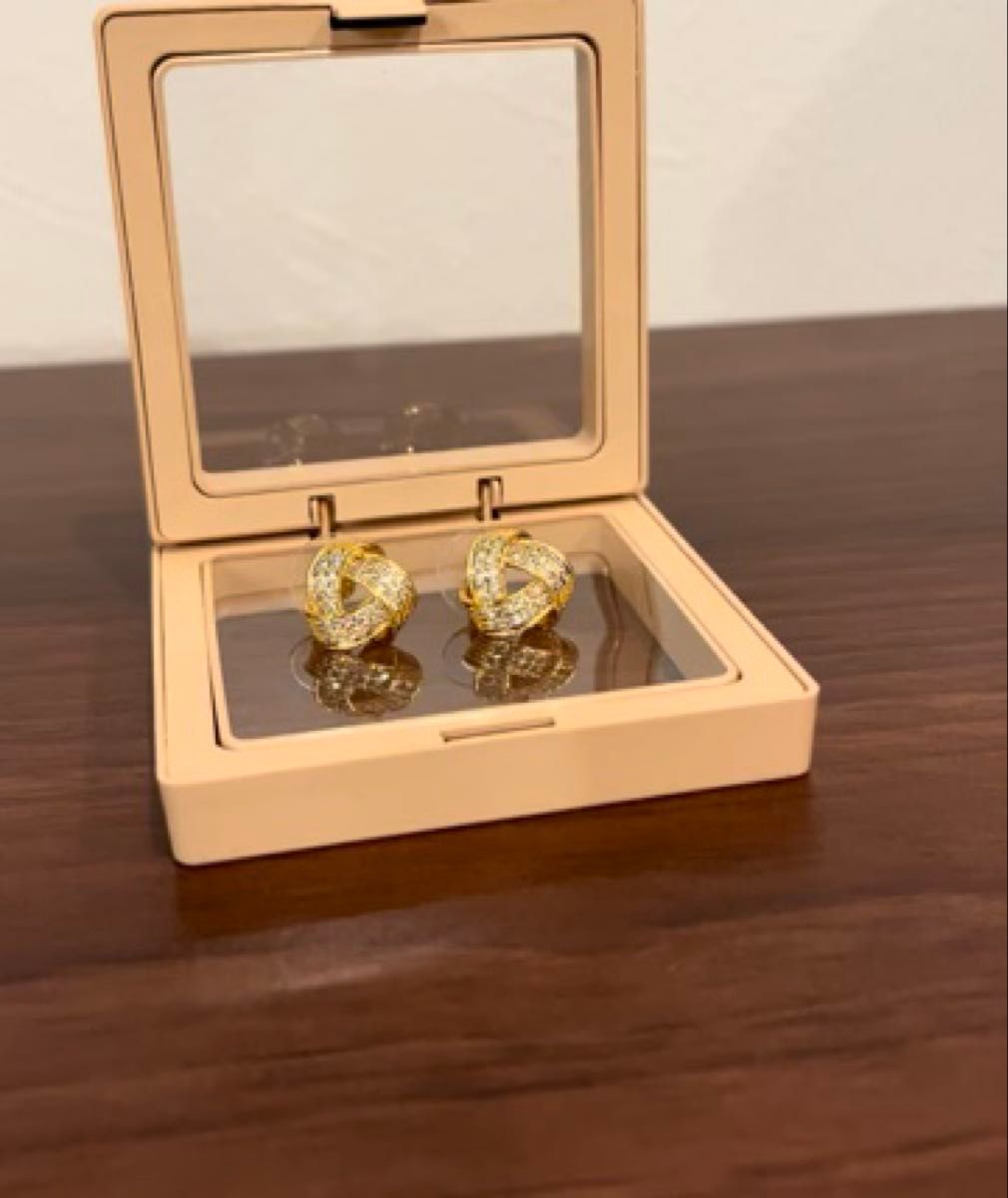 実物動画 S925 ポスト ピアス お結び ピアス キラキラ 可愛い 上品 高級感 シンプル 普段使い 結婚式 パーティー