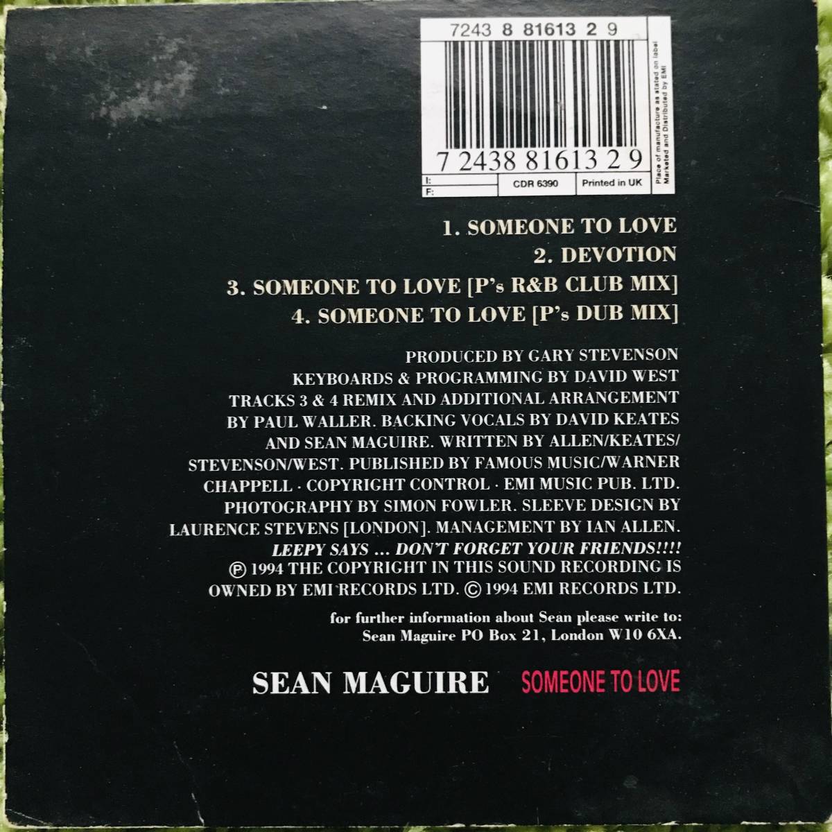 【CD Single】Sean Maguire/Someone To Love UK盤