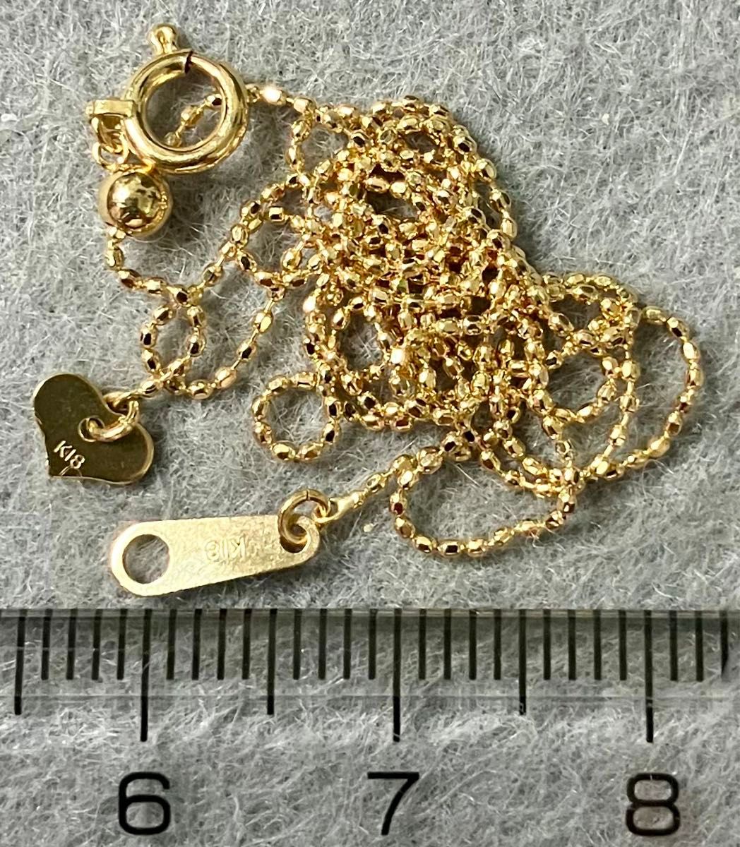 K18刻印 カットボールチェーンネックレス 長さ約45センチ(フリー K18刻印 カットボールチェーンネックレス 長さ約45センチ(フリー