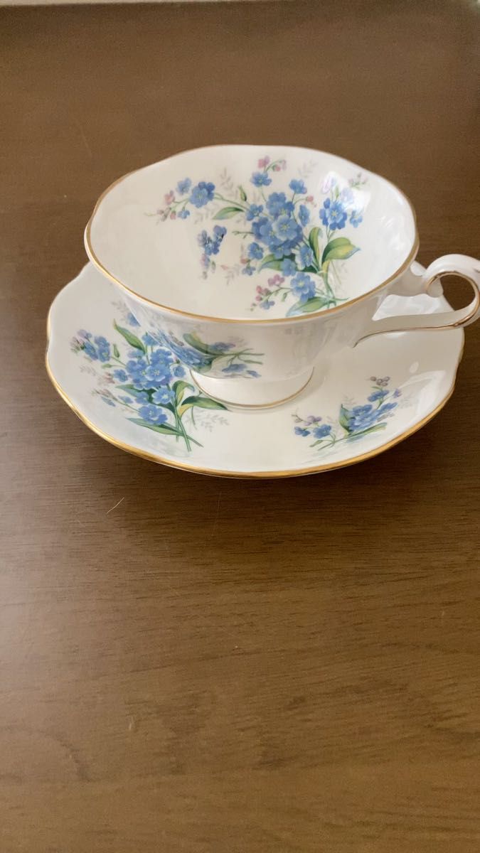希少 ロイヤルアルバート カップ&ソーサー 勿忘草 イギリス製 1958年 アンティーク レア