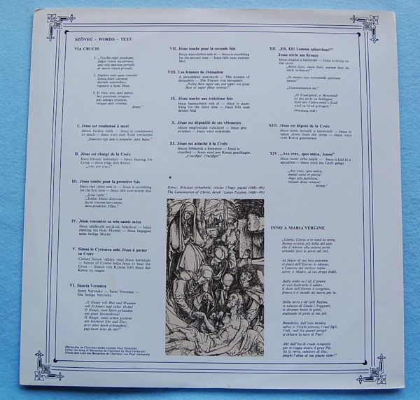 Liszt：Choral Works III. Via Crucis / Inno A Maria Vergine LPX 11575 輸入盤LP_画像2