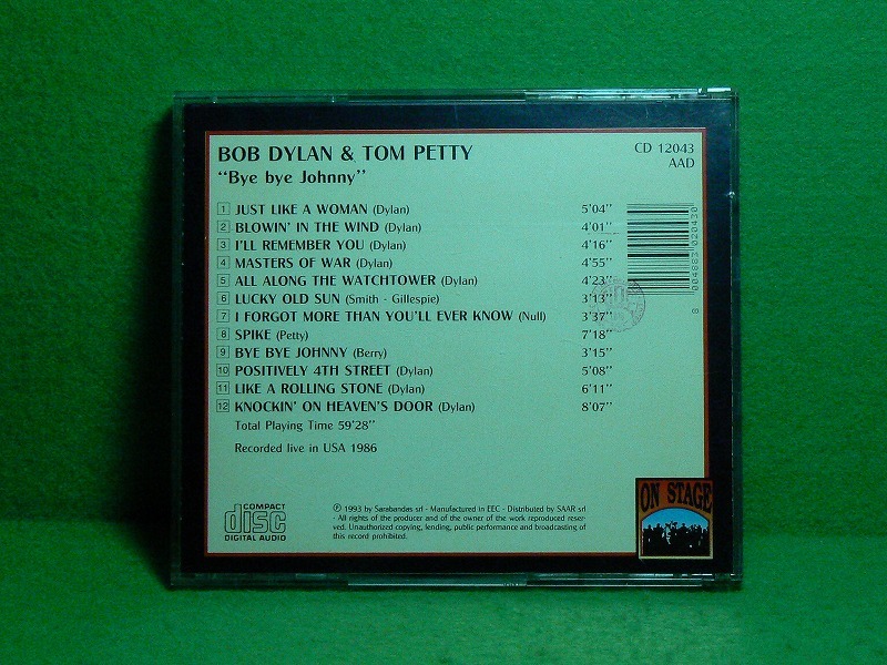 ★CD★ボブ・ディラン★BOB DYLAN & Tom Petty★Bye Bye Johnny★Live in USA, 1986★
