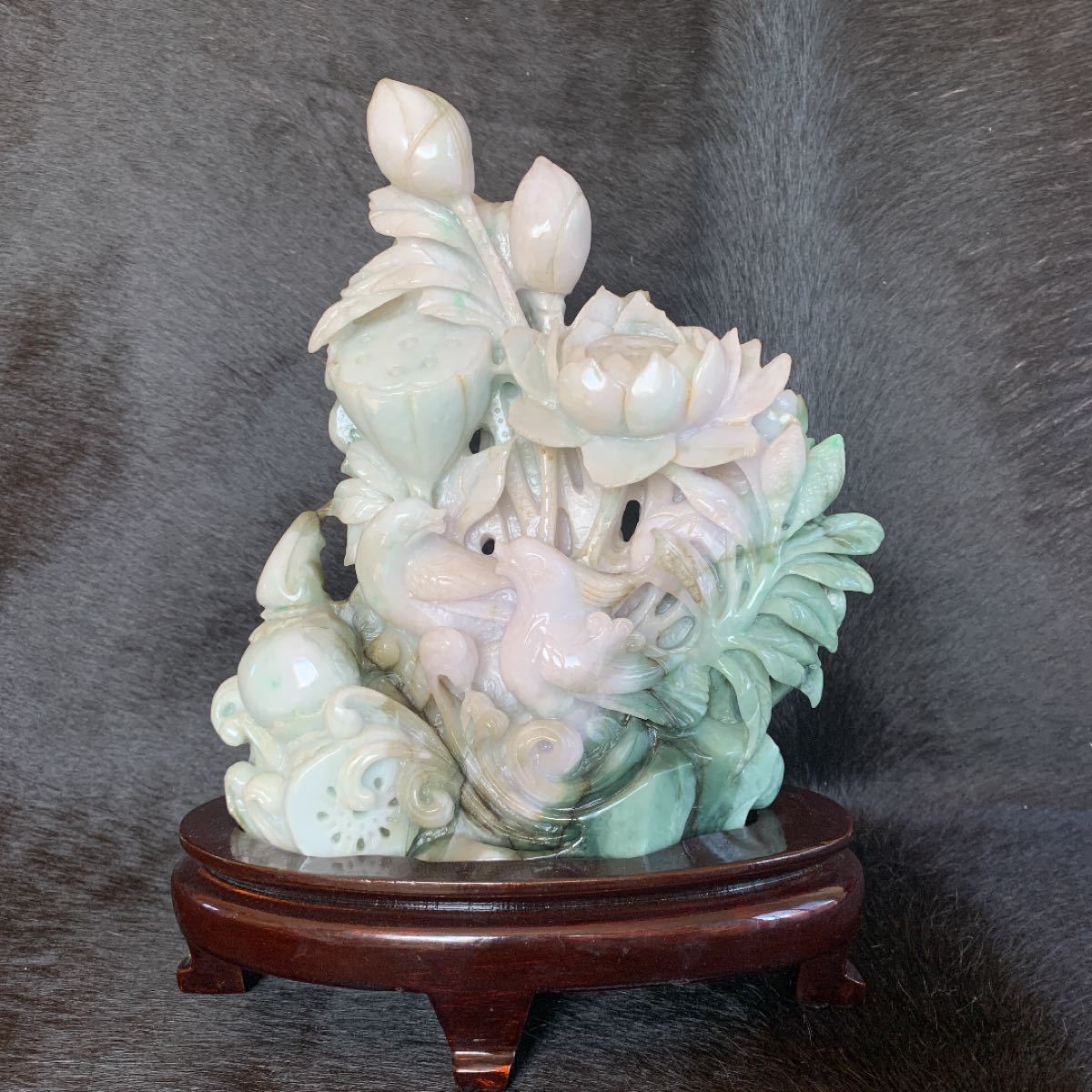天然翡翠彫刻工芸品 置物 1