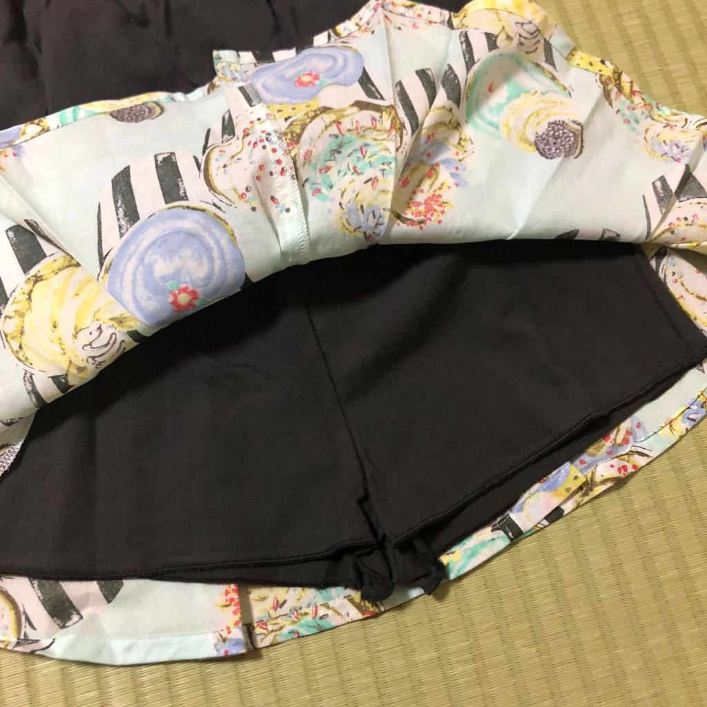 送料込　新品 トロワラパン 100cm スカパン 半袖 チュニック Tシャツ スカート　キッズ　女の子　子供　ニットプランナー