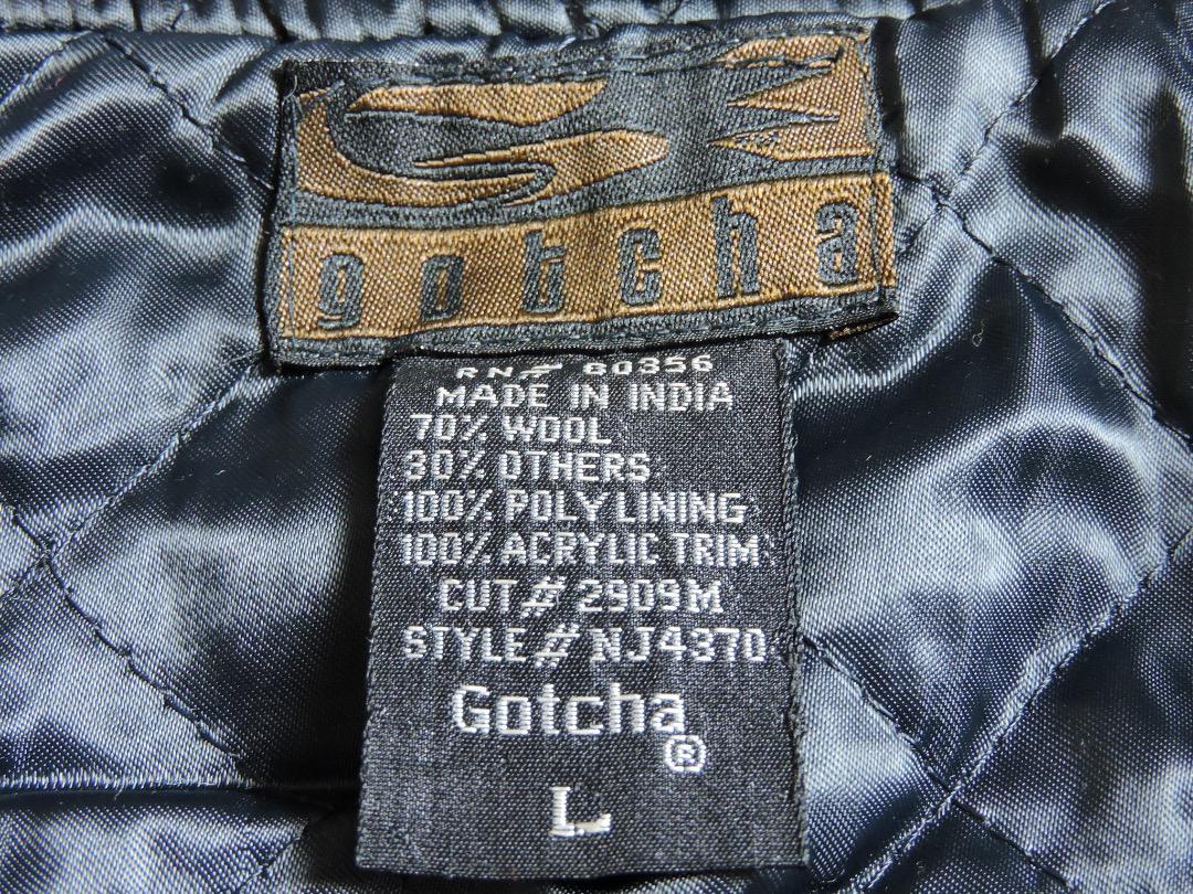 【美品】★90s GOTCHA WOOL JACKET ガッチャ ウール キルティングジップブルゾン L ★MY0056_画像2