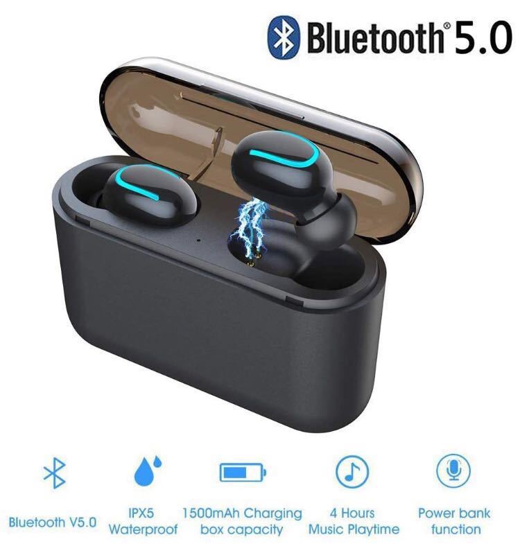 Bluetooth イヤホン 5.0進化版 完全 ワイヤレス IPX5防水 Bluetooth ヘッドセット 自動ON/OFF_画像1