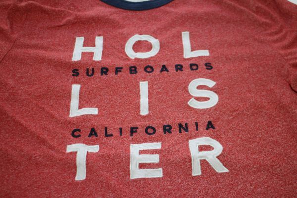 【古着LADY'SホリスターサーフカリフォルニアTシャツ赤】HOLLISTER SURF CALIFORNIAアメカジ女性用格安スタート_画像3