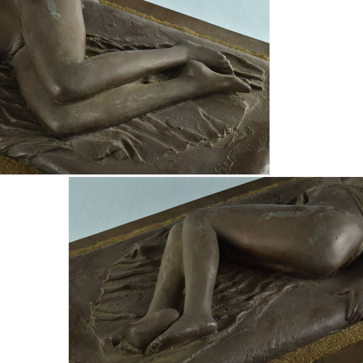 大特価 B 13 6ｋｇ 真作 ブロンズ像 ベッドでポーズを取る女性 西洋彫刻 Labelians Fr