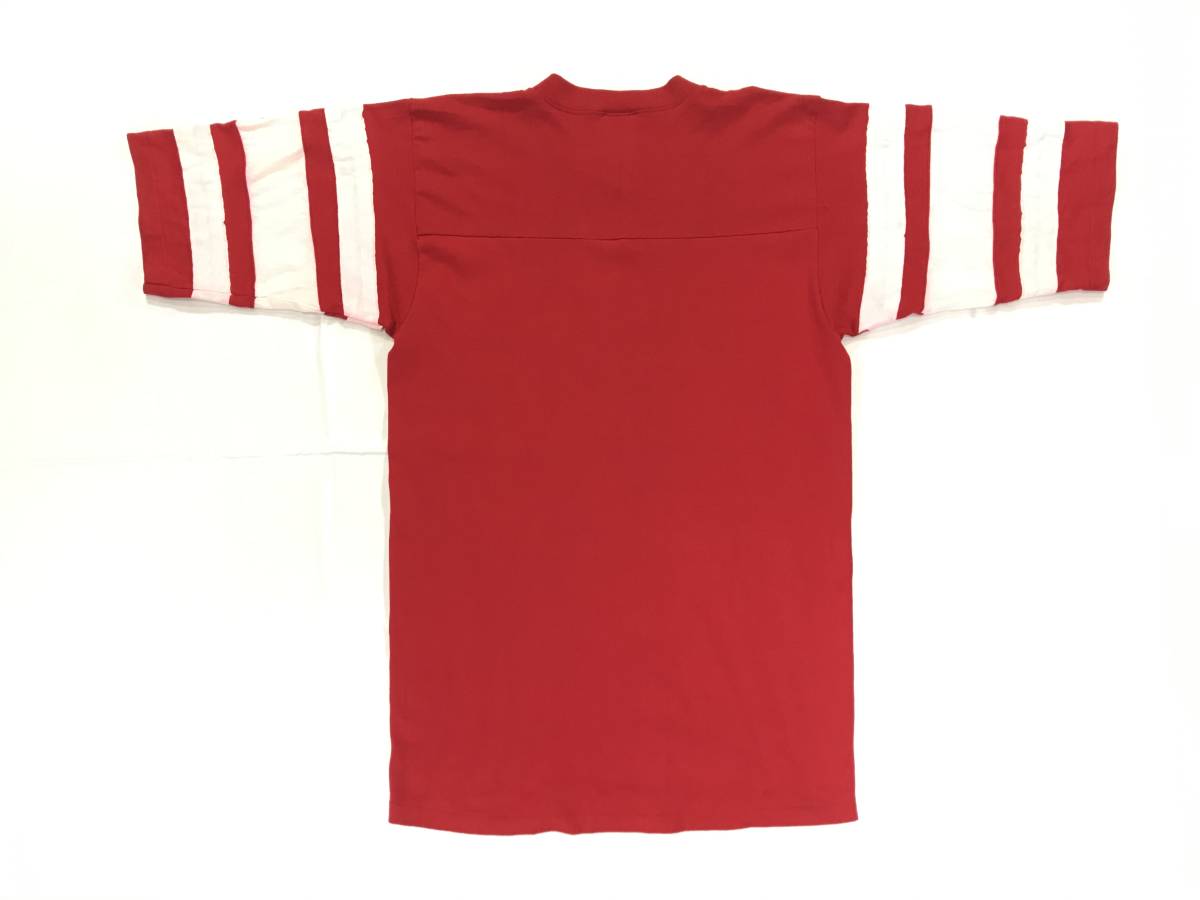 古着 19647 Mサイズ 半袖 Tシャツ USA コットン ビンテージ オリジナル vintage 60 70 80 90 フットボール カレッジ_画像6
