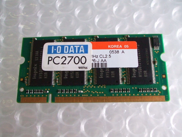 IO DATA PC2700 512MB hynix 8 sheets chip installing 