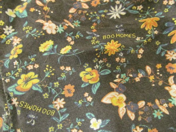 (35393)BOO HOMES　ブーフーウー　花柄　ショート　パンツ　カボチャパンツ　ウエストゴム　ブラック系　100㎝　USED_素材タグにマジック痕有ります。