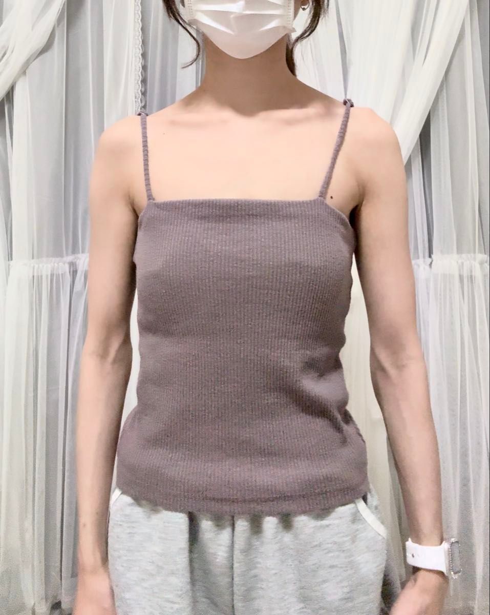 キャミソール 薄紫 カップ付きインナー Mサイズ