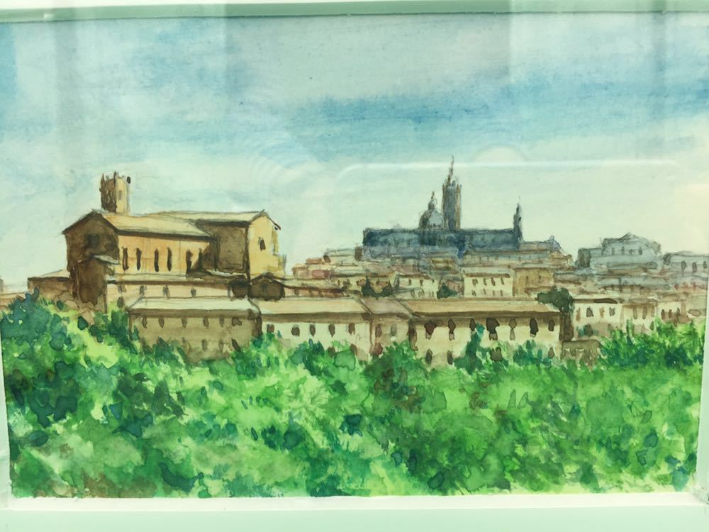  watercolor painting landscape painting Italy [siena..] new building festival . present present opening festival . wall . office ....