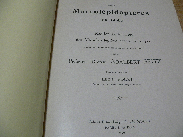 Seitz ザイツ「世界の大型鱗翅目」 旧北区の蝶類 Vol.1 サプリメント 1939年 昆虫　蝶_画像2