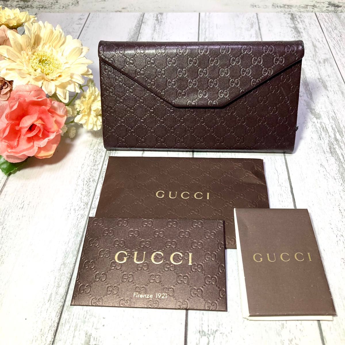 極美品✨GUCCI グッチ サングラス GG ゴールドライン チェック ケース付