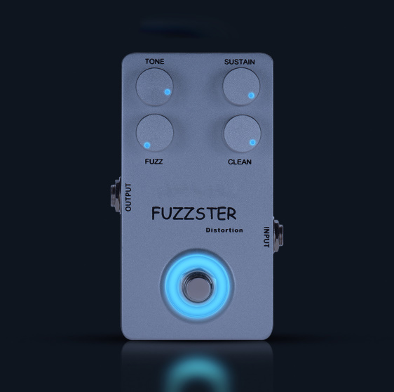 m166　ギターエフェクトペダル　LEDライト付き！Coolmusic fuzzsterエレキギターエフェクター ペダル_画像3