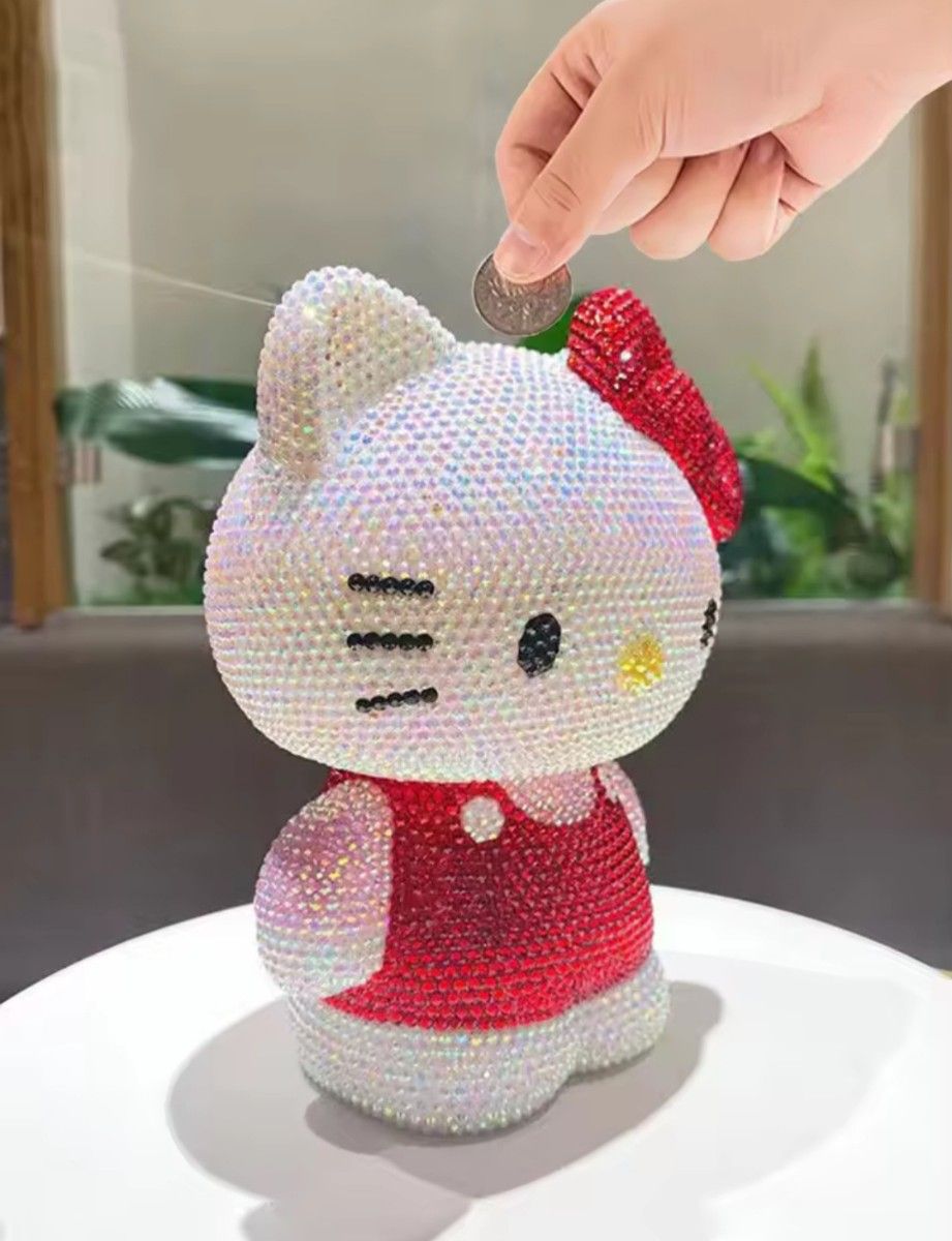 一点物スワロフスキー♡キティちゃん♡貯金箱 キティちゃん ダイヤモンド 貯金箱 デコ|Yahoo!フリマ(旧