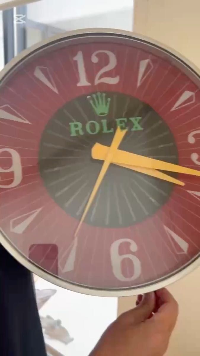 アンティークROLEX ロレックス 壁掛け時計 電気時計 レトロ 掛け時計