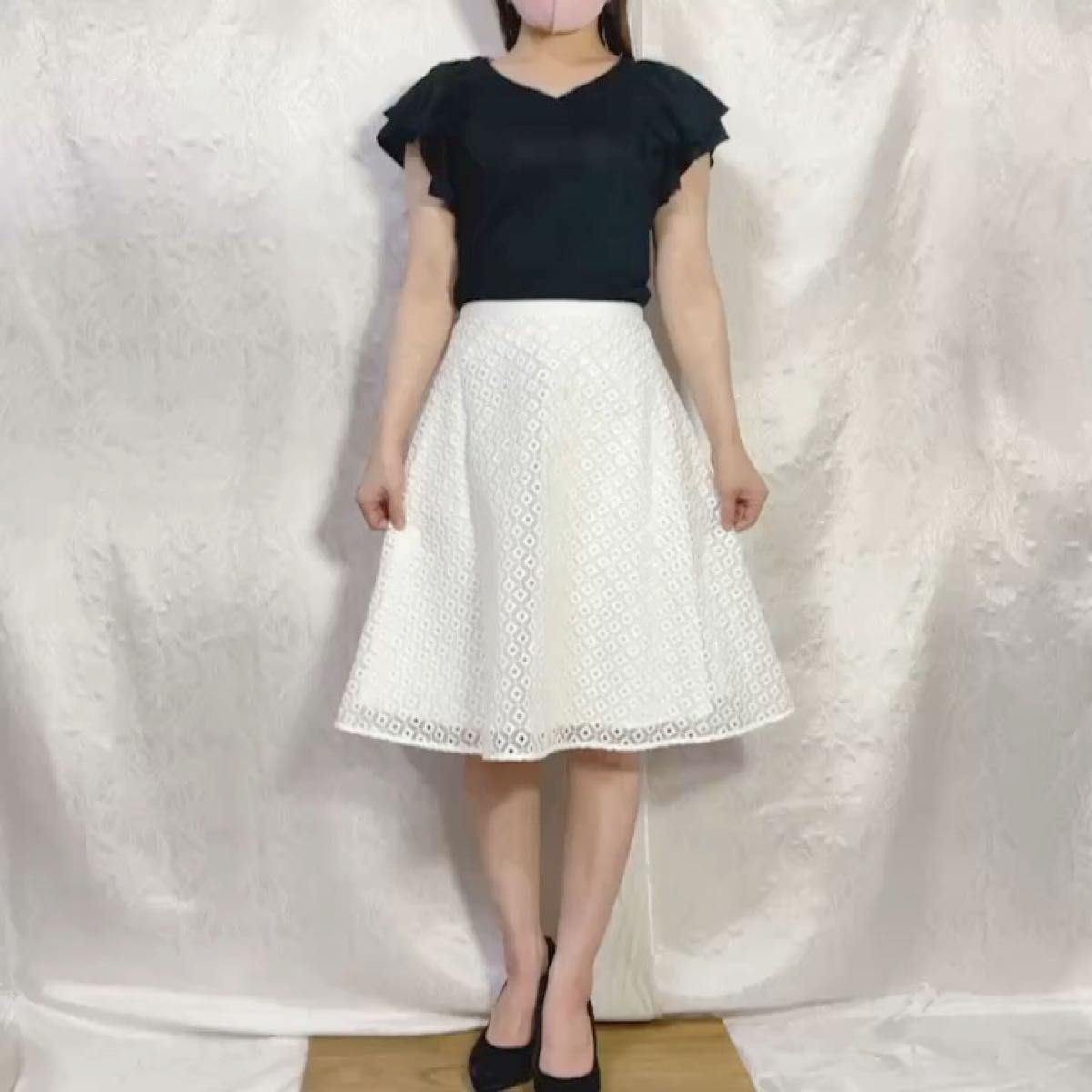 【希少】ANAYI 上質レーススカート“装いに自信をくれる”美シルエット スカート S 細身M 高級スカート 小さいサイズ