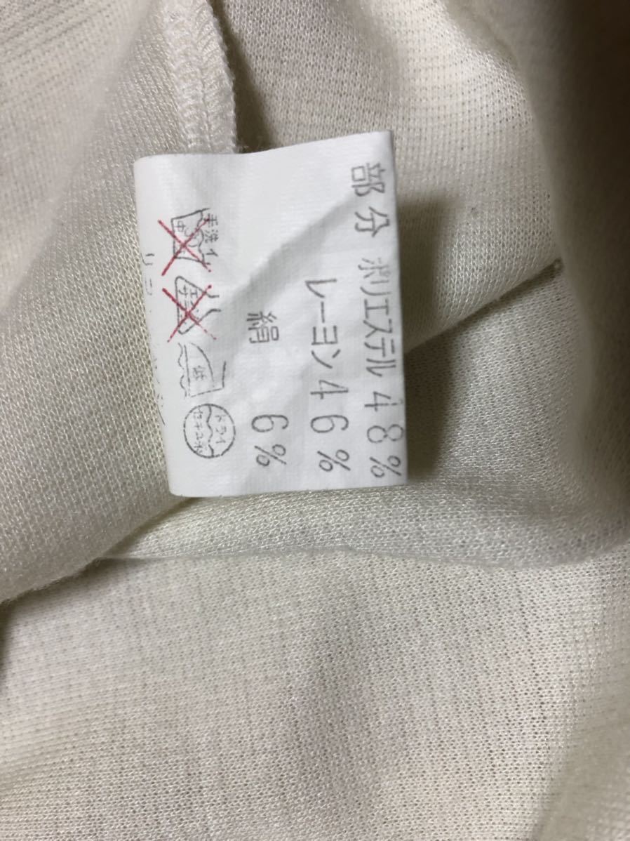 襟付き トップス 七分袖 長袖カットソー チュニック スキッパーTシャツ 編み上げ レースアップ 白 ホワイト ブラウス_画像4