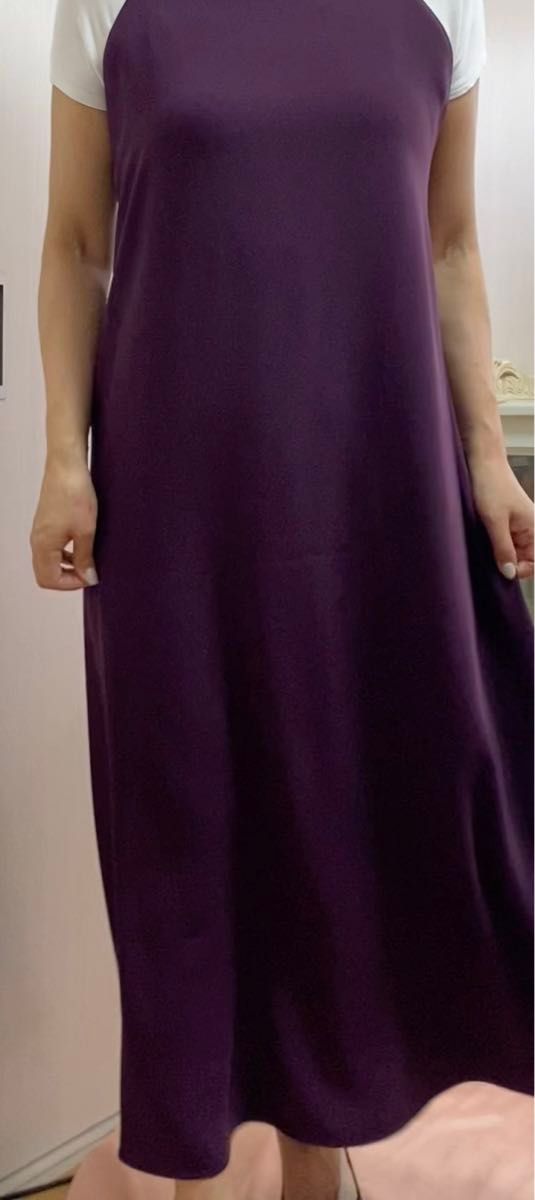 高級★ジャーナルスタンダード レサージュ★ドレープ 紫 マキシワンピ★ロングワンピース ロングフレアワンピース パープル 重ね着