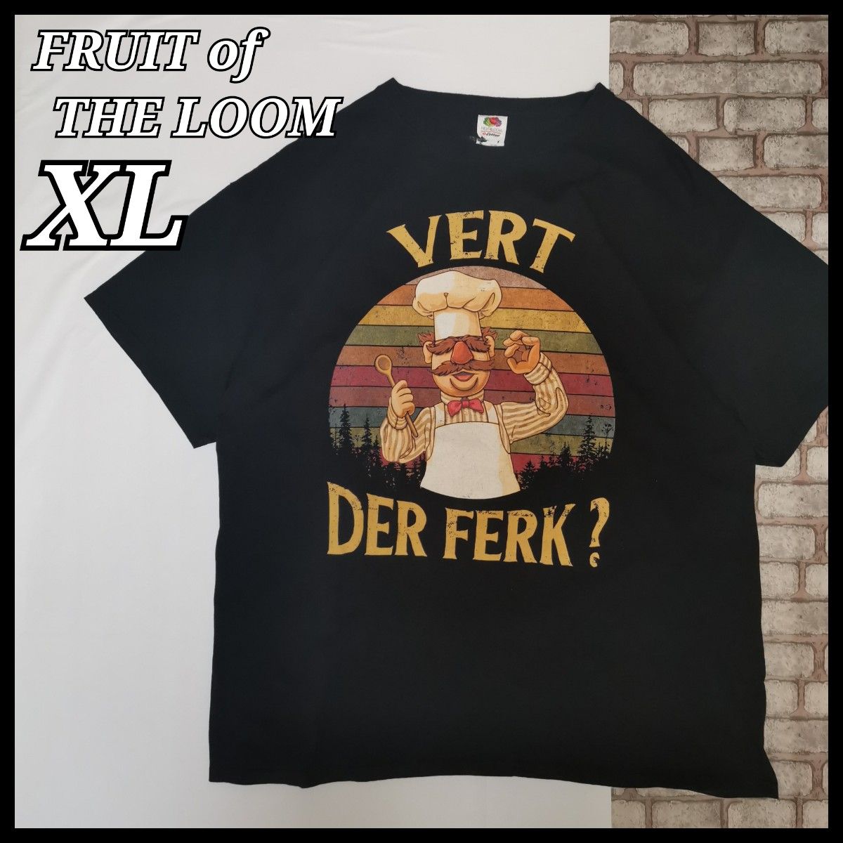 FRUIT of THE LOOM Tシャツ XL コック VERT DER FERK?
