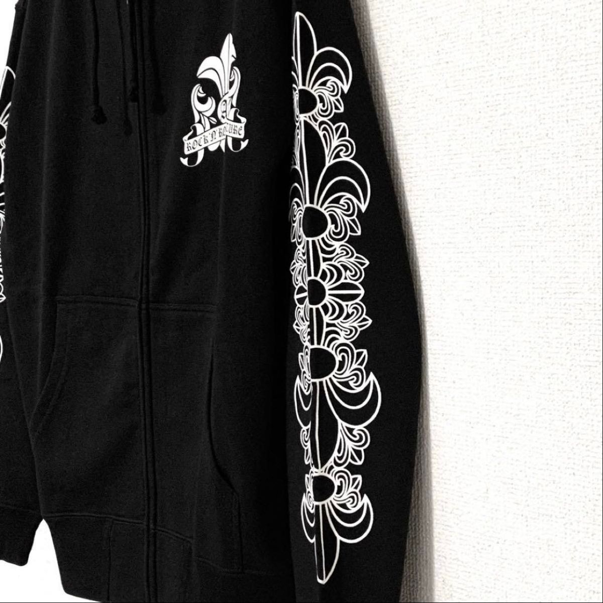 A&G エーアンドジー Mサイズ 黒パーカー フローラルFDL ジップパーカー 新品・Mサイズ】A&G エーアンドジー フローラルFDL ジップ