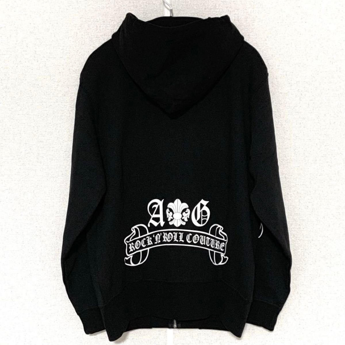 A&G エーアンドジー Mサイズ 黒パーカー フローラルFDL ジップパーカー 新品・Mサイズ】A&G エーアンドジー フローラルFDL ジップ