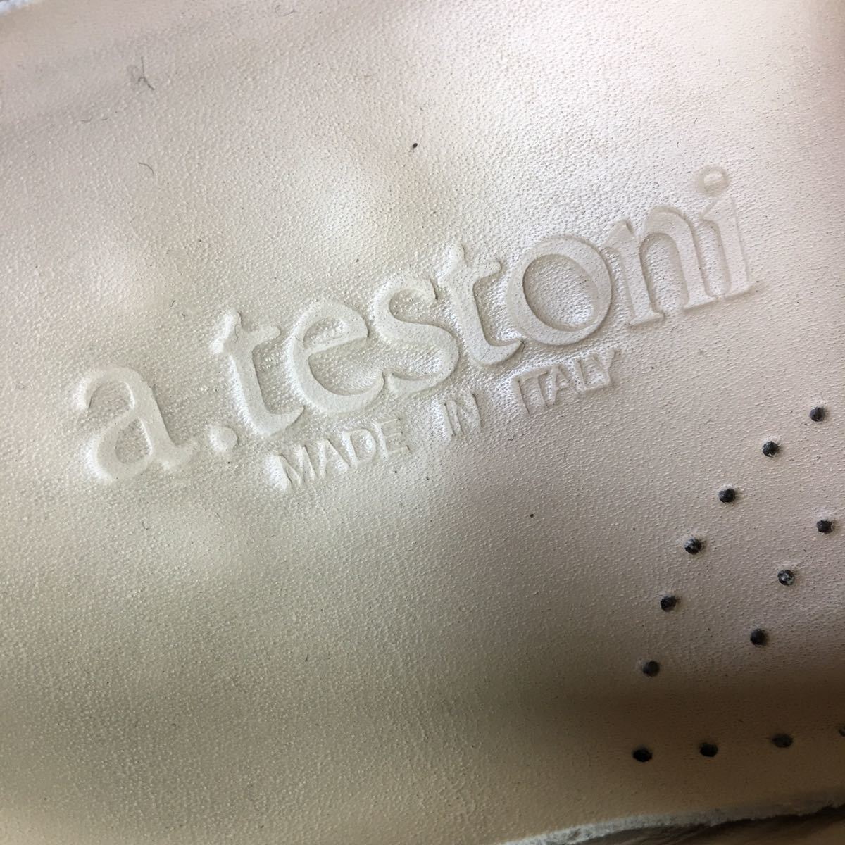 【ア・テストーニ】本物 a.testoni 靴 25.5cm 茶 コインローファー スリッポン ビジネスシューズ スエード メンズ イタリア製 7 1/2 G 箱有_画像9