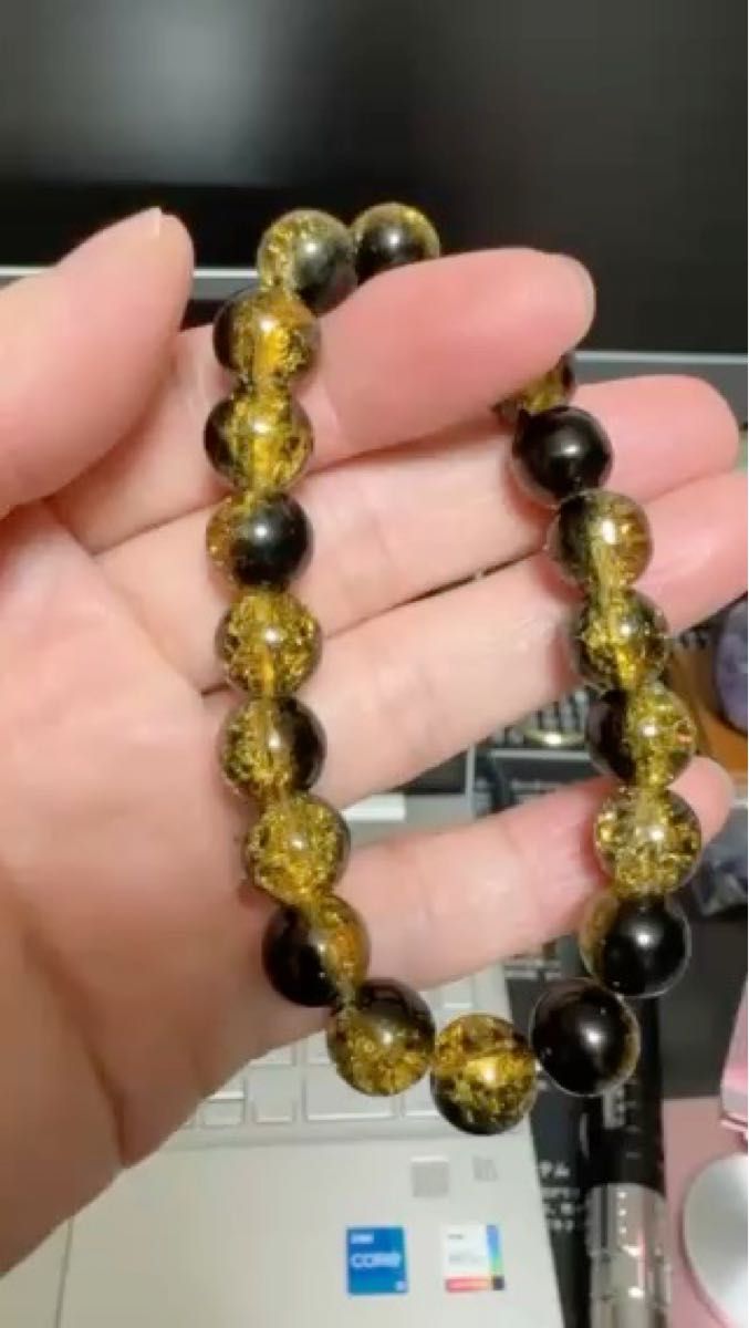 国内外超人気! 天然石10mm 内周16cm ブレスレット ブレスレット 幸運の石 御守り パワーストーン 仕事運 金運 007