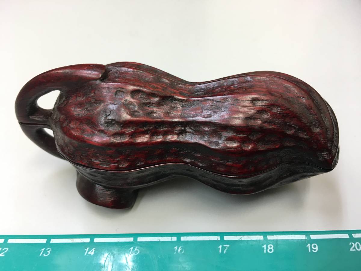 *[ excellent article .]* incense case censer cover thing coating thing wooden wood grain motif tree style sculpture tree. real south capital legume Peanuts rare article valuable relief aroma therapy fragrance 