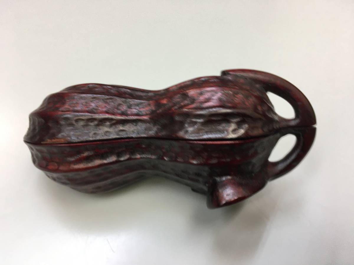 *[ excellent article .]* incense case censer cover thing coating thing wooden wood grain motif tree style sculpture tree. real south capital legume Peanuts rare article valuable relief aroma therapy fragrance 