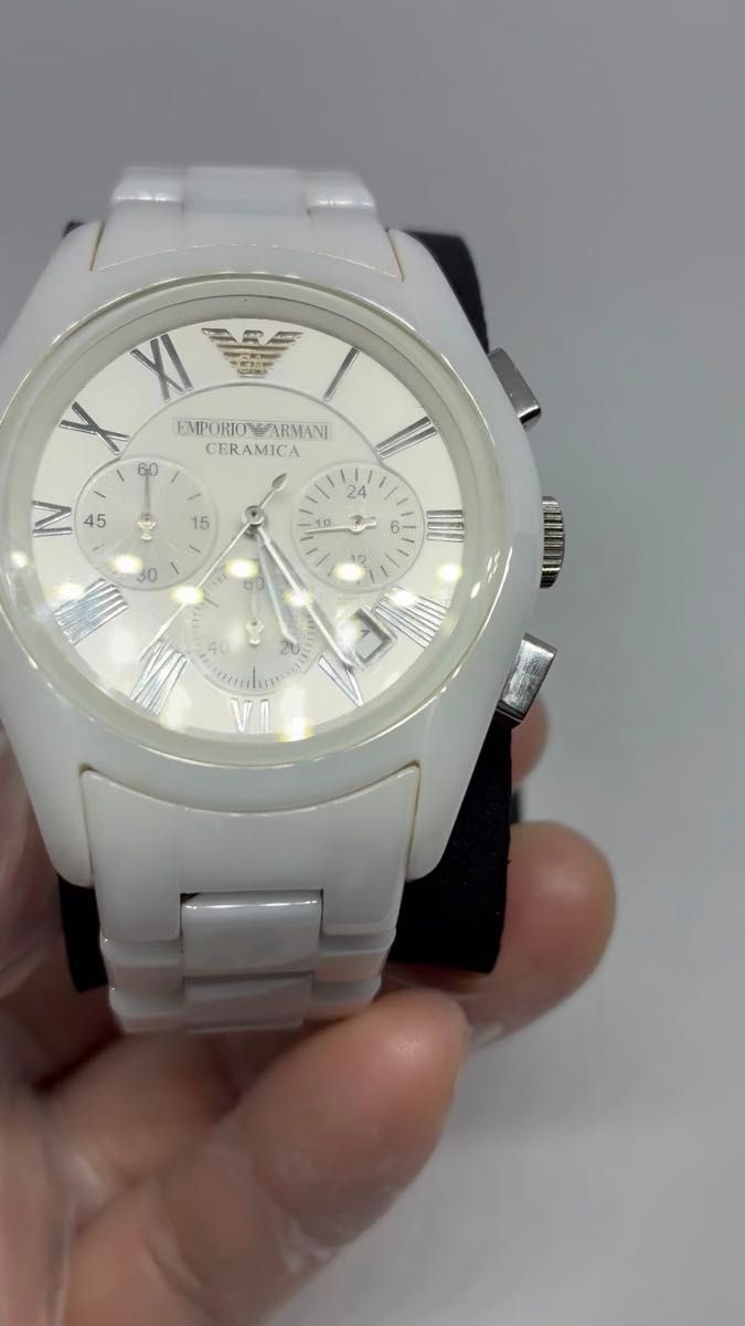 EMPORIO ARMANI ★エンポリオアルマーニ☆CERAMICA 【大人気】☆AR-1403メンズクォーツクロノグラフ