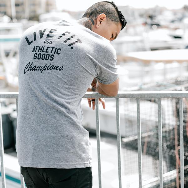 【送料無料】LIVE FIT 新作Tシャツ ATHLETIC GOODS 黒 Mサイズ☆LVFT