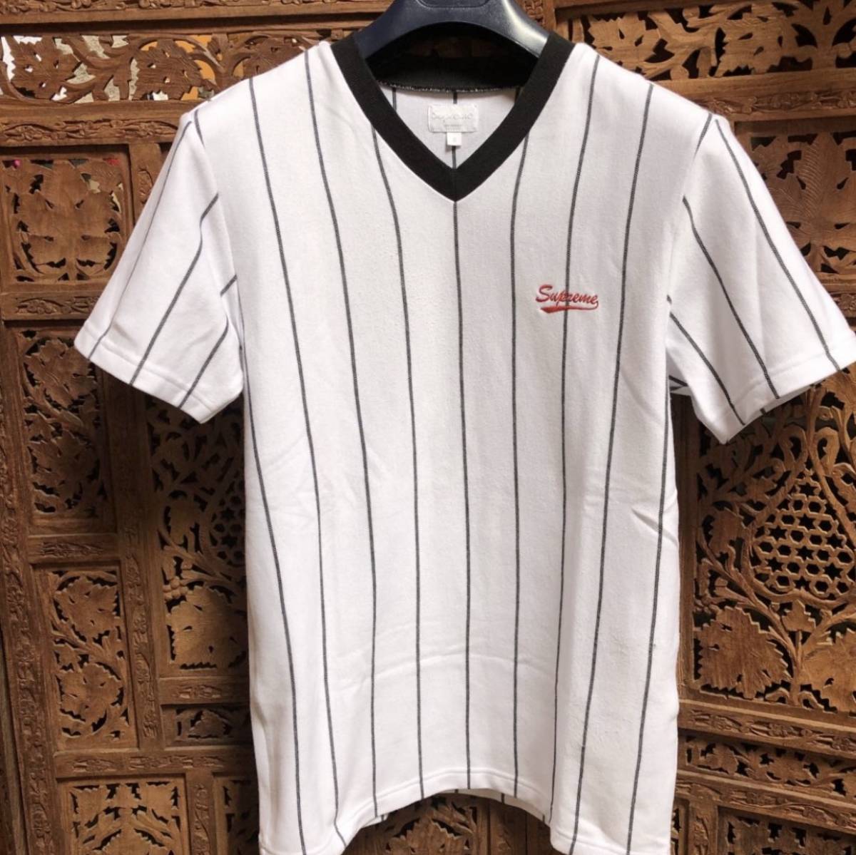 supreme Justin着用サッカー胸ロゴシャツ S 15回着用