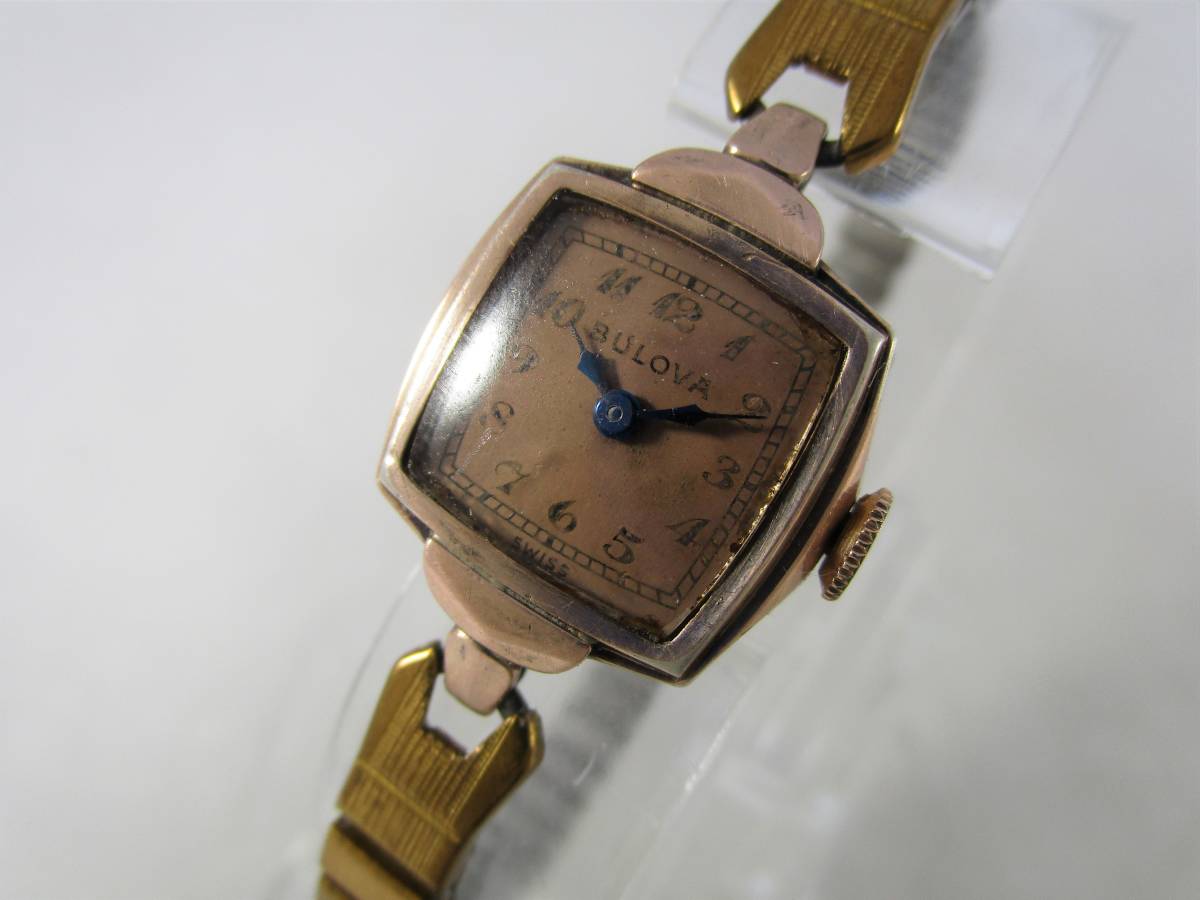 1942年製 BULOVA ブローバ アンティーク ビンテージ 手巻き 腕時計 女性用 ローズゴールド ウォッチ 1940年代アメリカ 新品 ベルト バンド_画像1