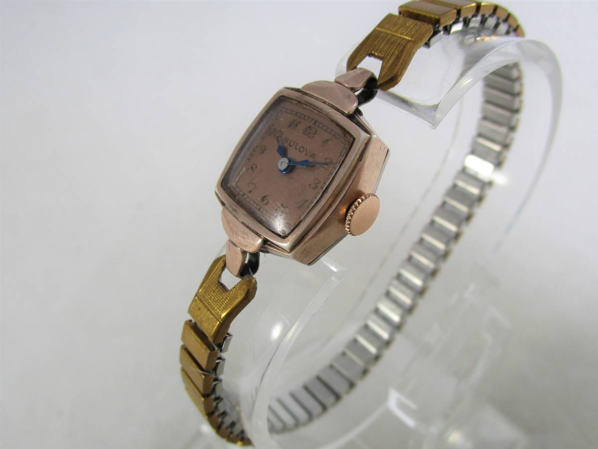1942年製 BULOVA ブローバ アンティーク ビンテージ 手巻き 腕時計 女性用 ローズゴールド ウォッチ 1940年代アメリカ 新品 ベルト バンド_画像5