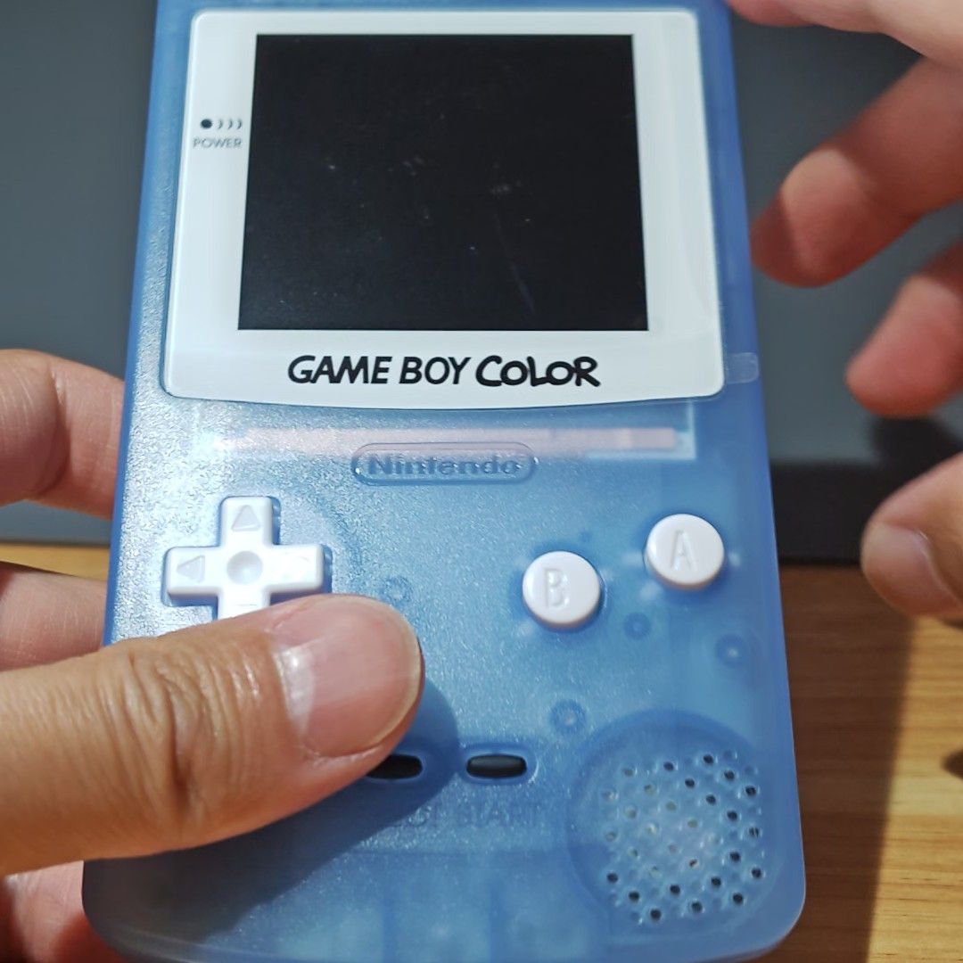 ゲームボーイカラー クリアミストブルー IPS液晶 バックライト GBC IPS LCD #0514