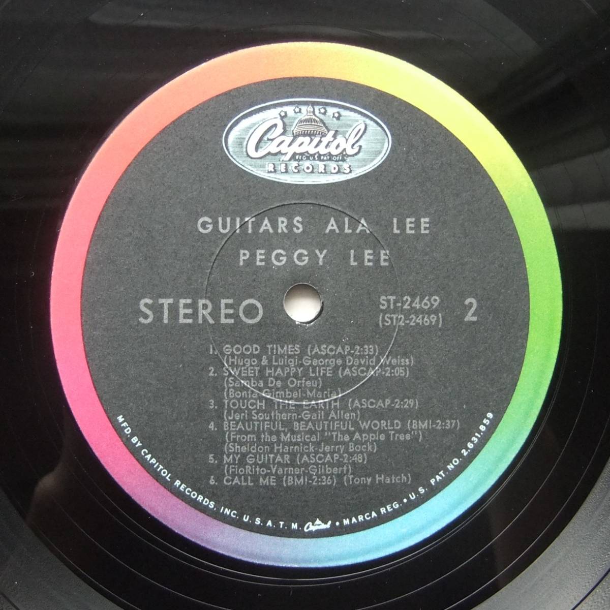 ◆ PEGGY LEE / Guitars A La Lee ◆ Capitol ST 2469 (color) ◆ V_画像4